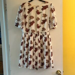 Pins and Needles Cream Floral Open Back Dress